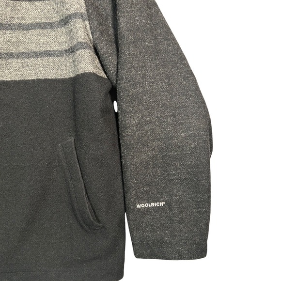 Woolrich John Rich & Bros Mens Full Zip Jacket Gray Black Stripe Outdoors LARGE - Picture 3 of 8